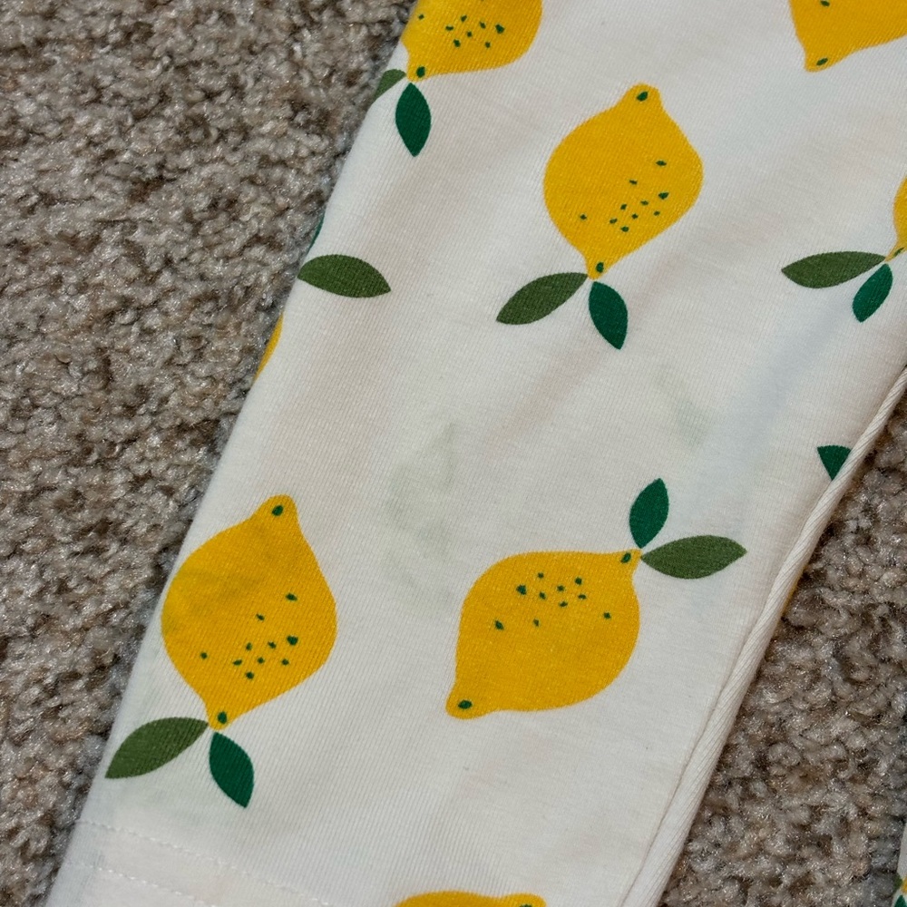 Hanna Andersson 2T Lemon Print Crop Leggings | spring | summer | play - Picture 3 of 8